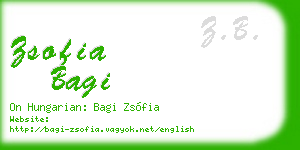 zsofia bagi business card