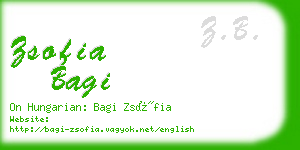 zsofia bagi business card